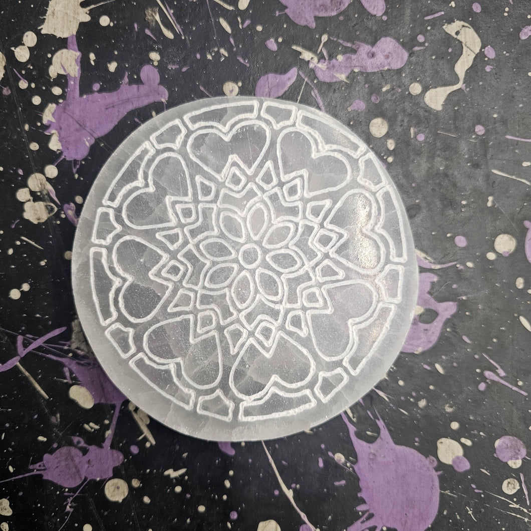 Selenite mandala plate