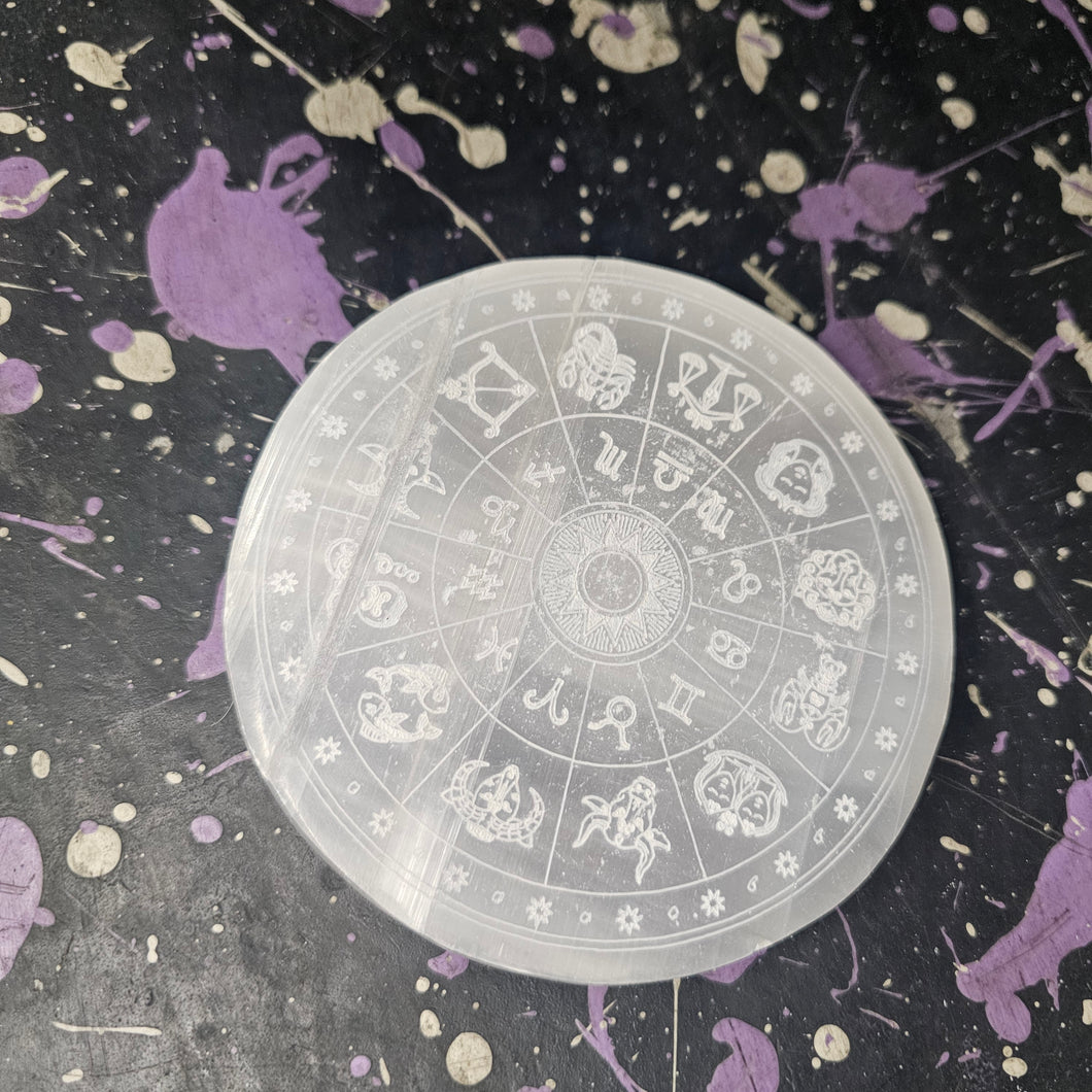 selenite zodiac plate