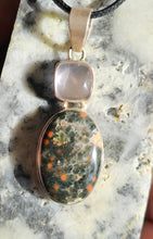 Load image into Gallery viewer, Ocean Jasper w/ Rose Quartz and .925 sterling silver
