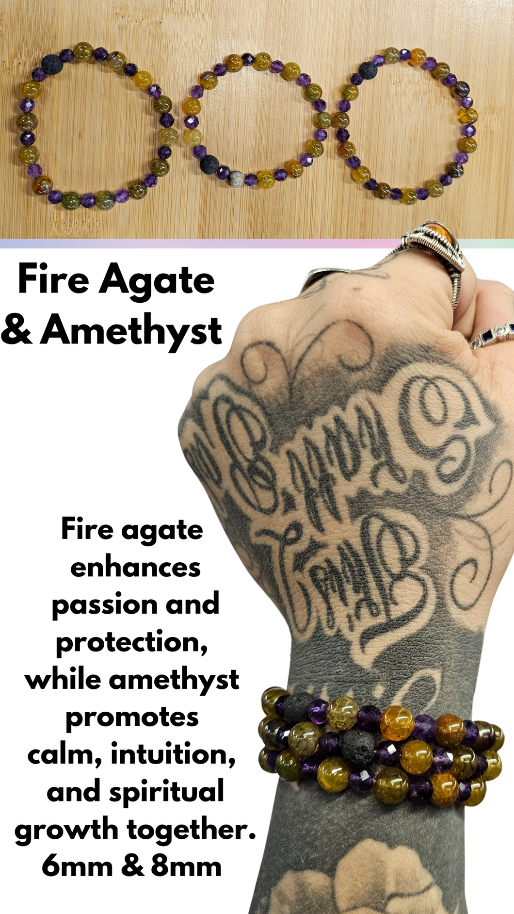 Fire Agate & Amethyst