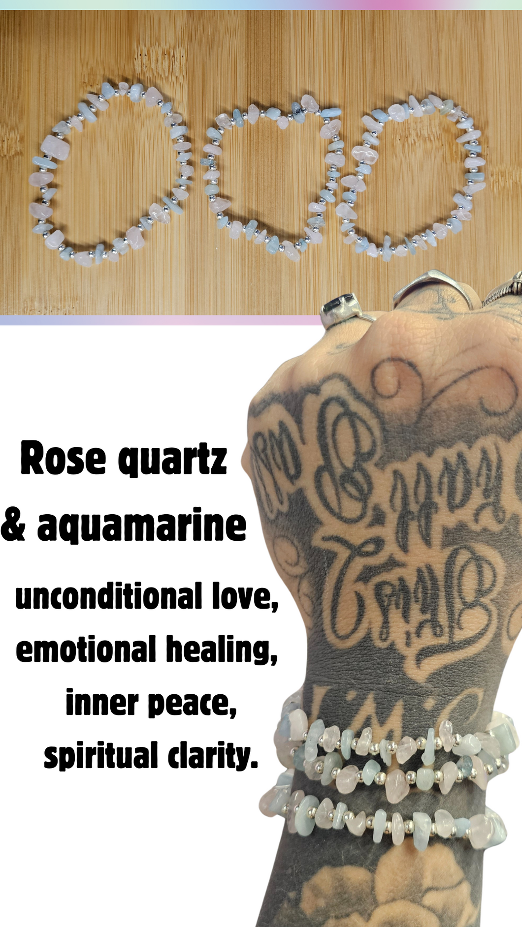 Rose quartz & aquamarine